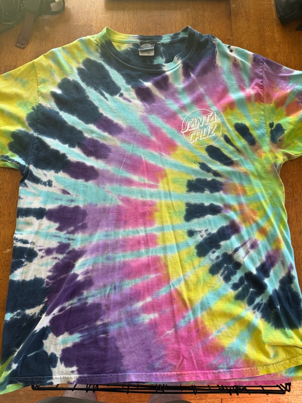 Santa Cruz Tie-Dye Tee - Navy and Teal Swirl